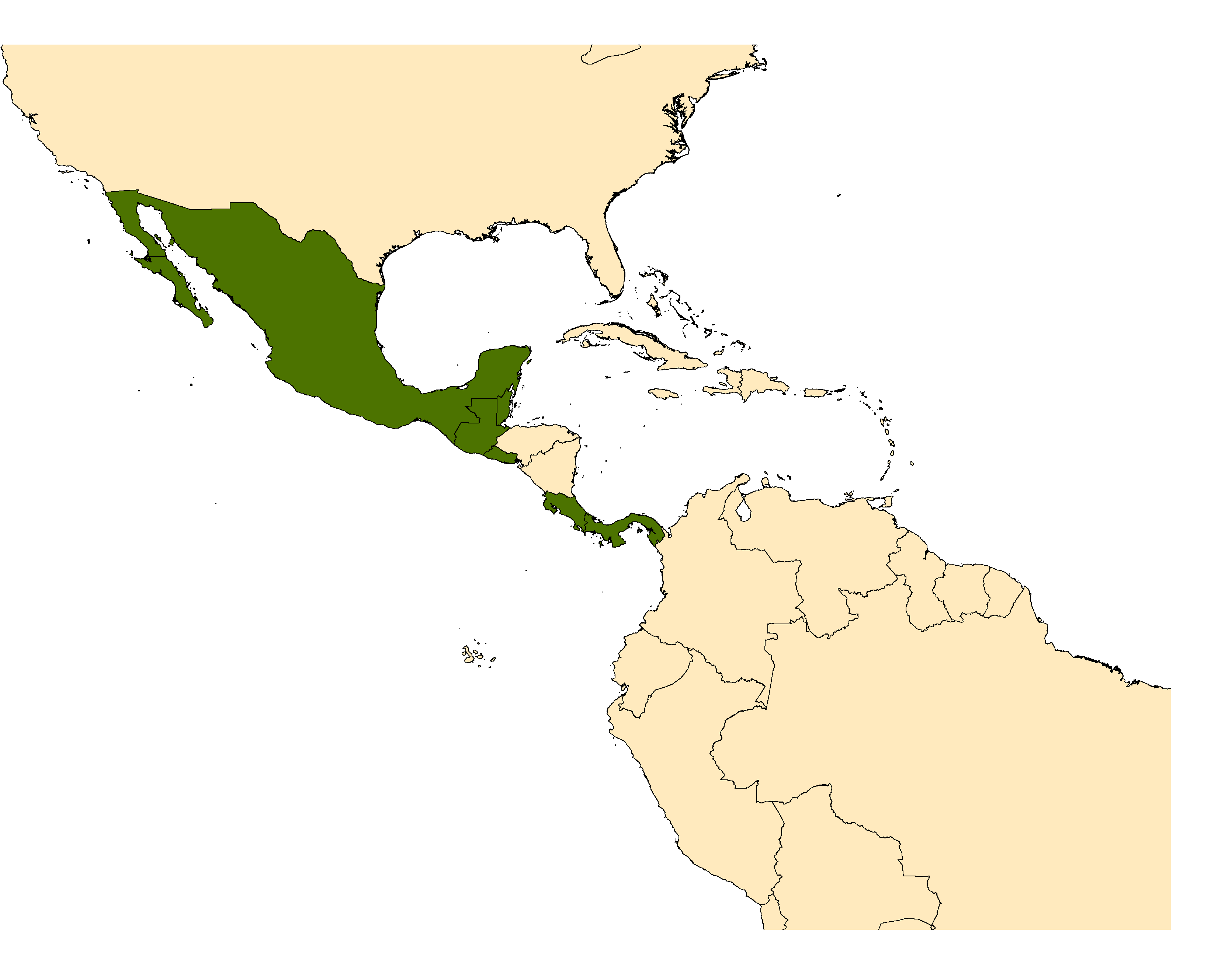 Distribution map for <em>Haemagogus mesodentatus</em> Komp & Kumm, 1938