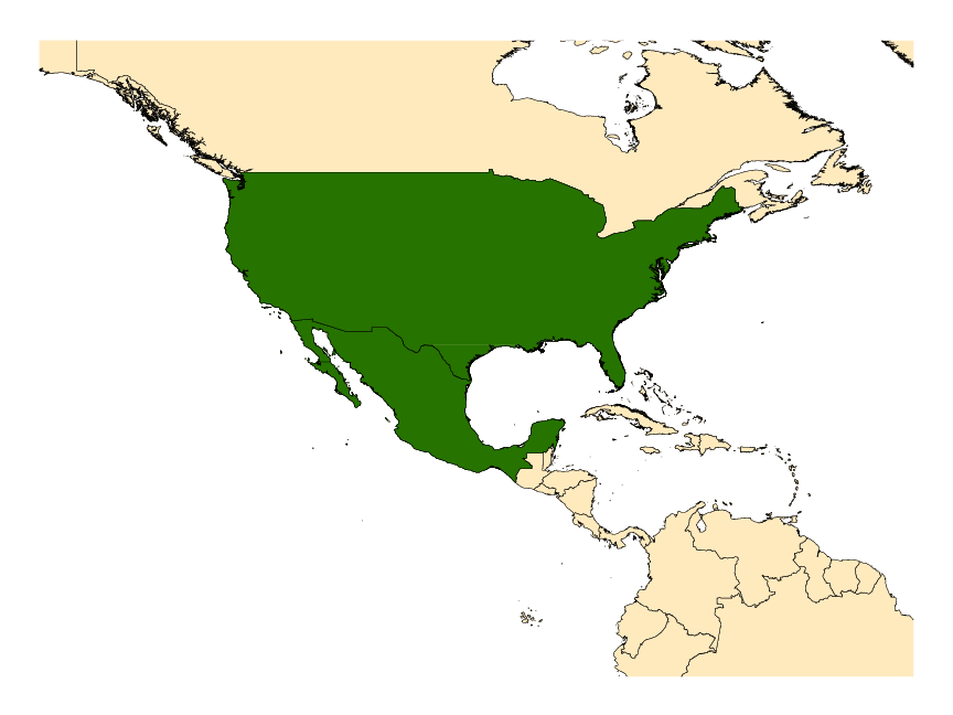 Distribution map for <em>Anopheles aztecus</em> Hoffman, 1935